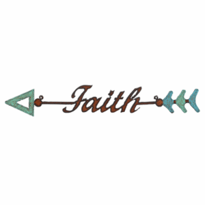 Faith Colorful Arrow Metal Wall Art