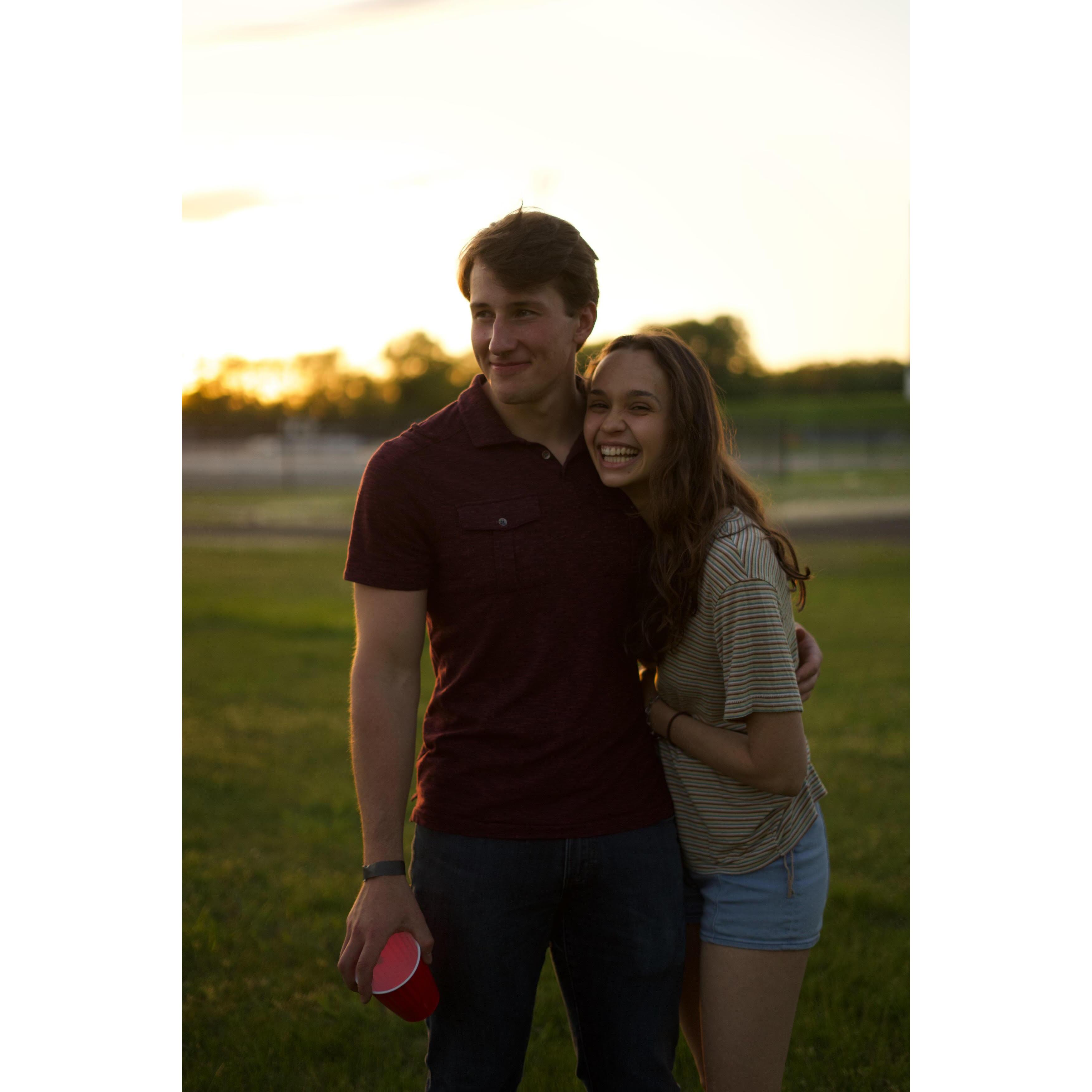 Senior Sunset, right before graduation (and military cut!)