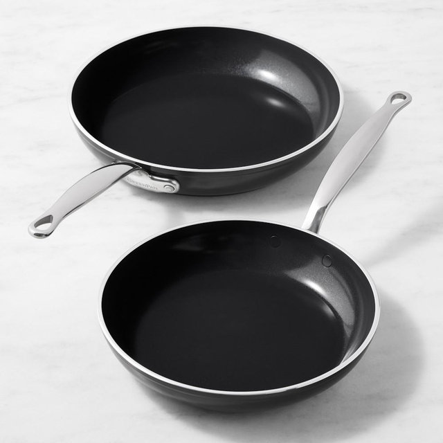 GreenPan Premiere Hard Anodized Ceramic Nonstick Fry Pan Set, 10" & 12"