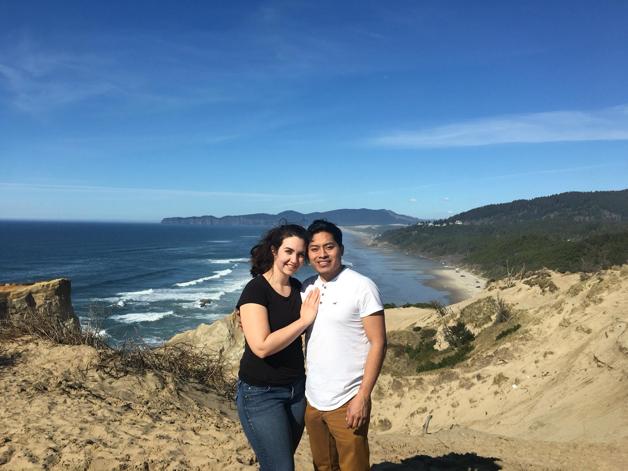 A view from the top of the dune at Cape Kiwanda in Pacific City