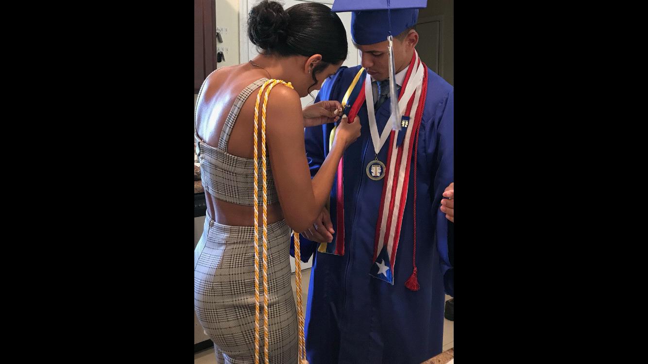 Getting ready for Daniel's high school graduation.