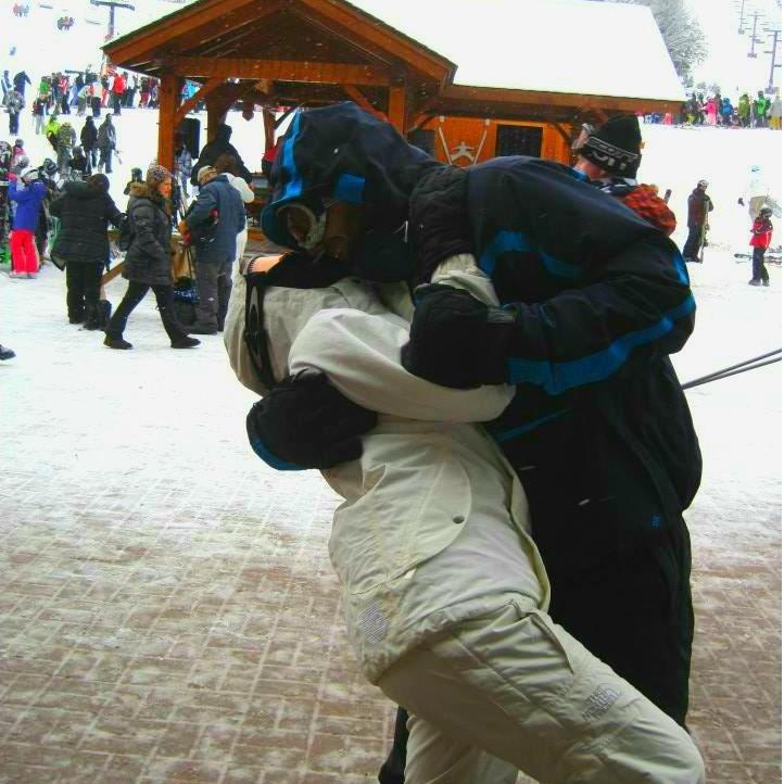 "The kissing snowboarder"