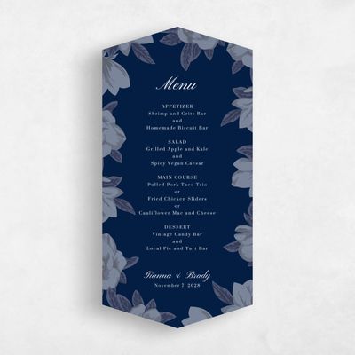 Blue Diamond Wedding Menu - Indigo