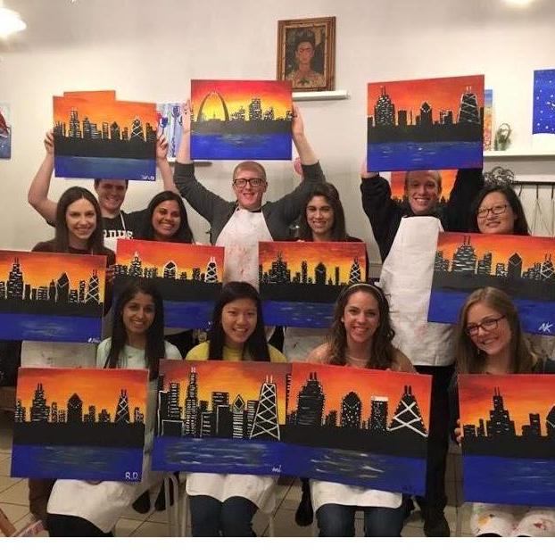 Painting class. Chicago, IL. March 2016