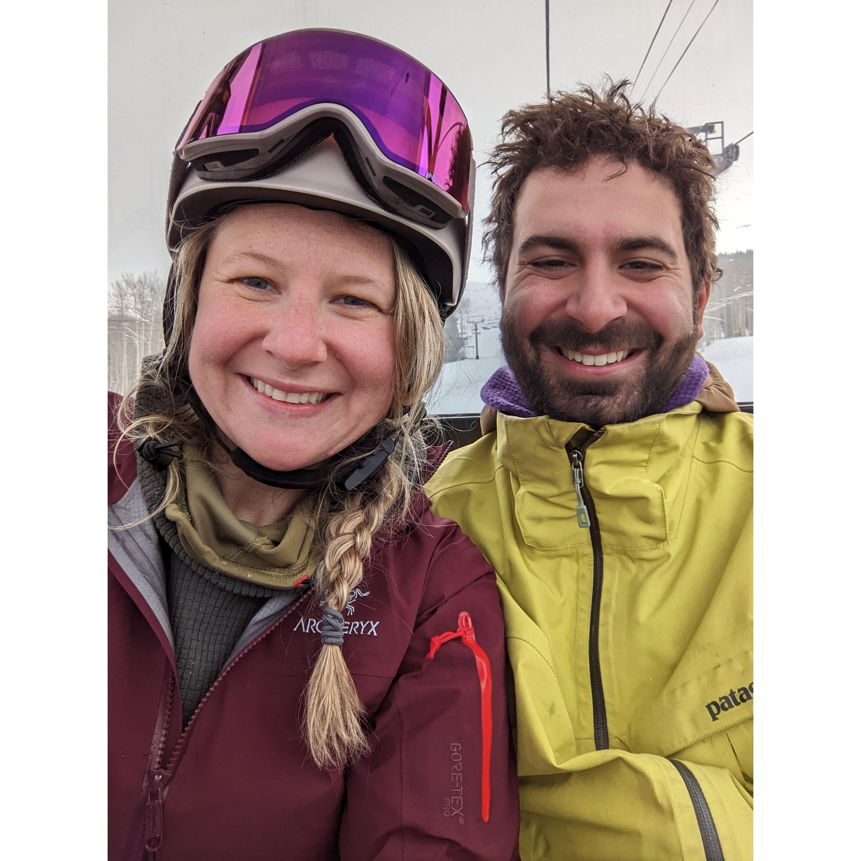 ...and how to snowboard (he is very patient).