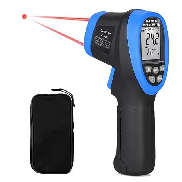 BTMETER BT-1500 Non-Contact Pyrometer 30:1 Industrial Laser Thermometer Gun, -58℉ to 2732℉ (-50℃ ~ 1500℃) High Temp Infrared Thermometer Digital IR Temperature Gauge (NOT for Human Temp)