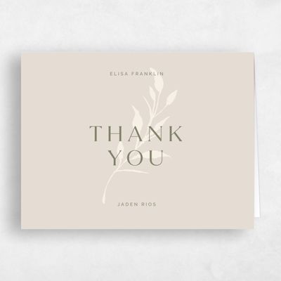 Classic Greige, Beige Wedding Thank You - Aneci Landscape