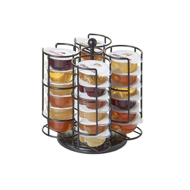 Nifty Cocktail Capsule Carousel for Bartesian Holder – Holds up to 24 Capsule Pods, Spins 360-Degrees, Lazy Susan Platform, Chrome Finish, Countertop or Bar Organizer
