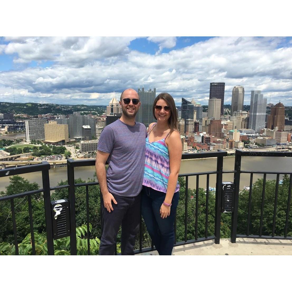 The first time Julian came to Pittsburgh, I took him to Mt. Washington where you can see the whole city. Three years later, he proposed to me in the same spot!