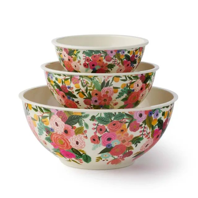 Rifle Paper Co. Garden Party 3pc Melamine Mixing Bowl Set