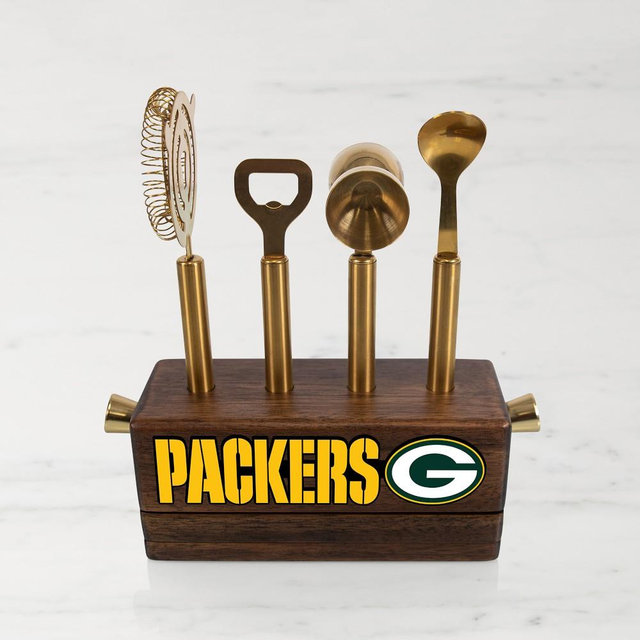NFL Sidecar Bar Tools, Set of 5, Green Bay Packers