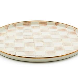 Mckenzie Child | Mocha Check Round Tray