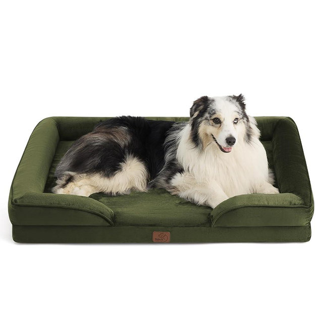 Bedsure XL Orthopedic Dog Bed for Extra Large Dogs - Washable XLarge Dog Cat Bed Waterproof, Comfort Dogs Couch Sofa with Washable Removable Cover, Pet Bed with Nonskid Bottom, Moss Green, 42"