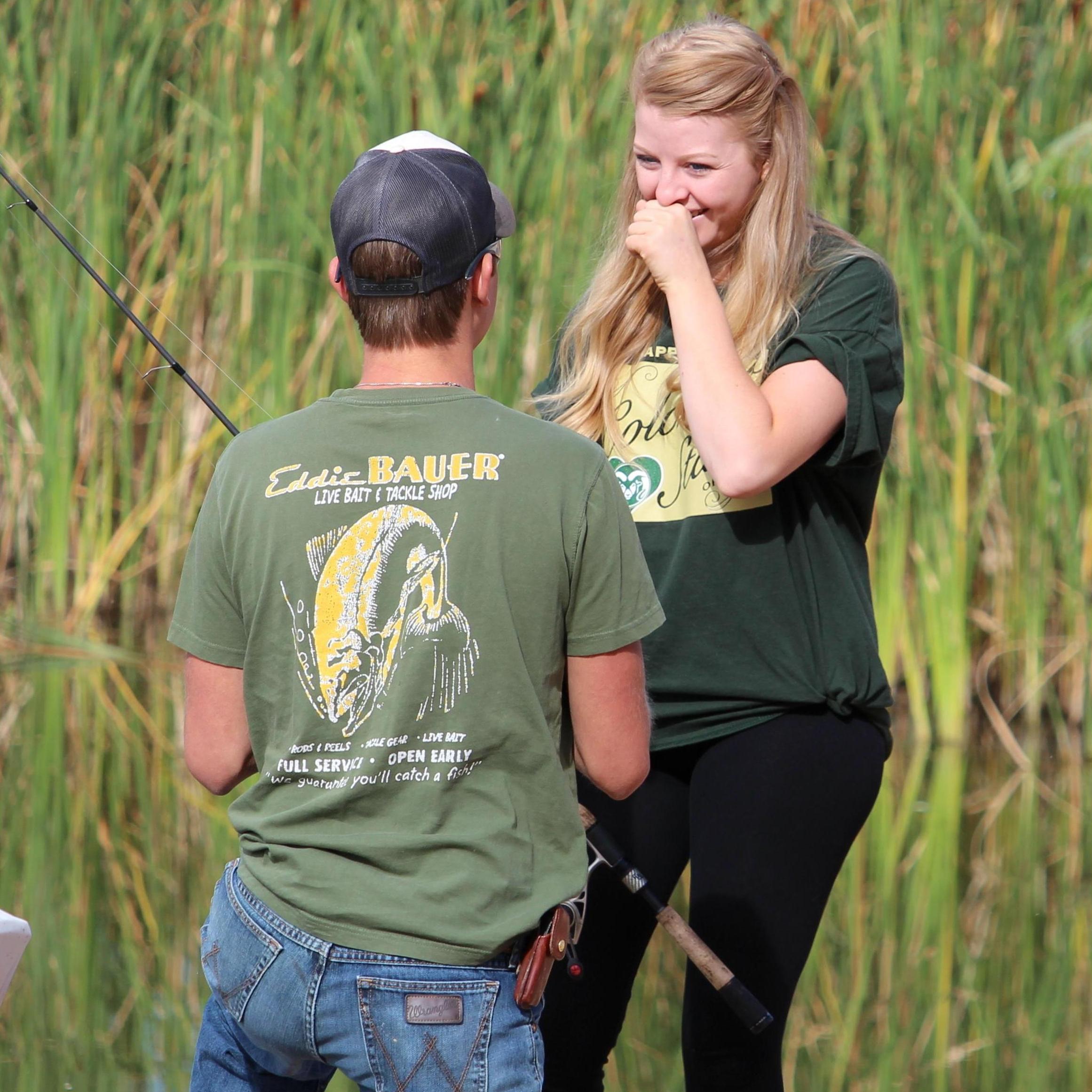 I thought we were just going fishing! She said YES!