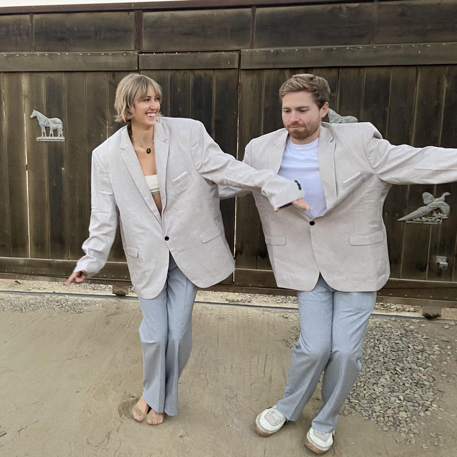One of our fav halloween costumes - a tribute to David Byrne's big suit during the Talking Heads Stop Making Sense Tour.