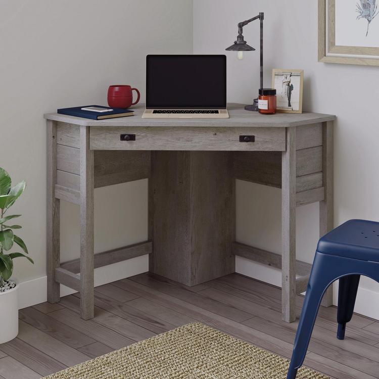 Pure White Small Desk with Keyboard Tray - South Shore