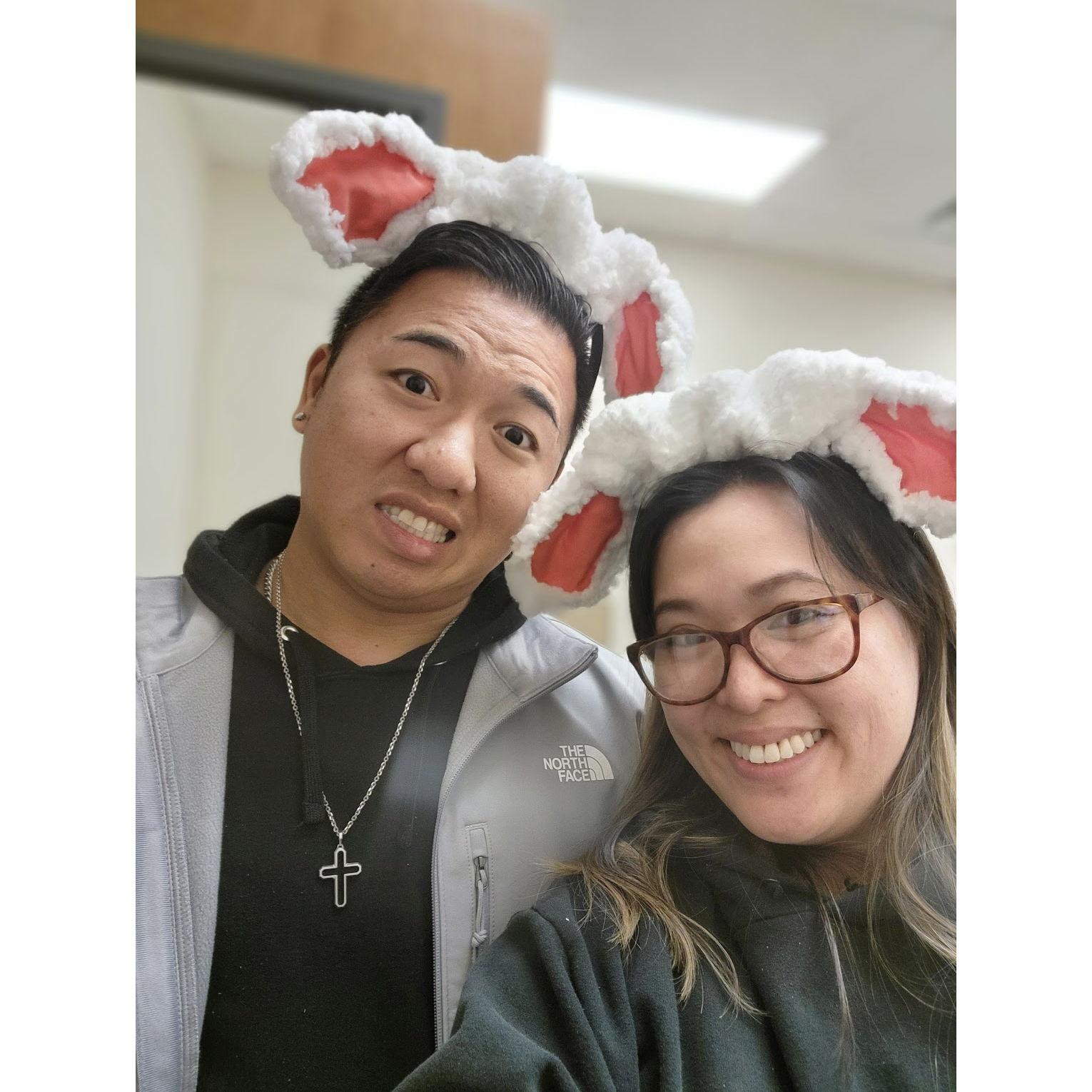 Helping at the church?? More like goofing around...