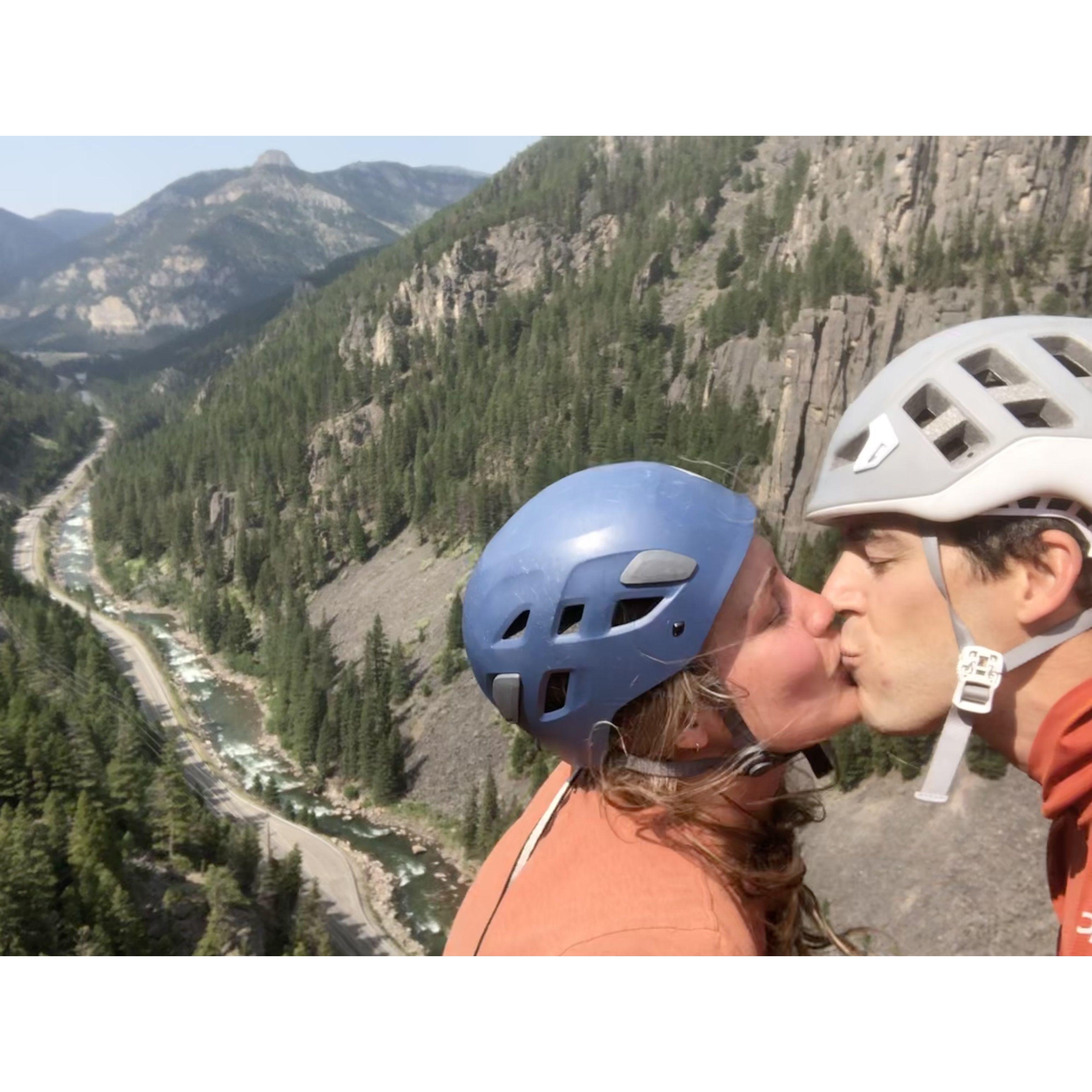 climbing in Gallatin Canyon