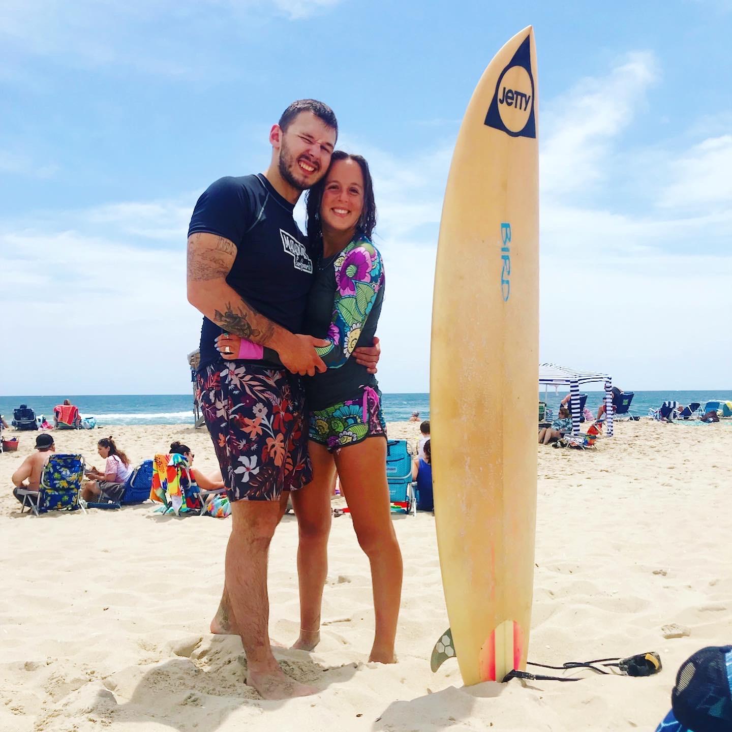 Shamus & Bianca love to surf during the summer