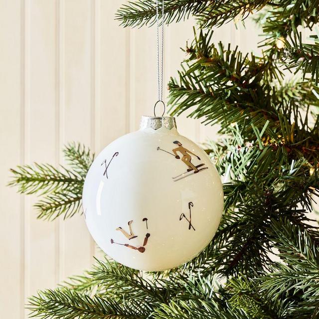 Glass Ski Ball Ornament