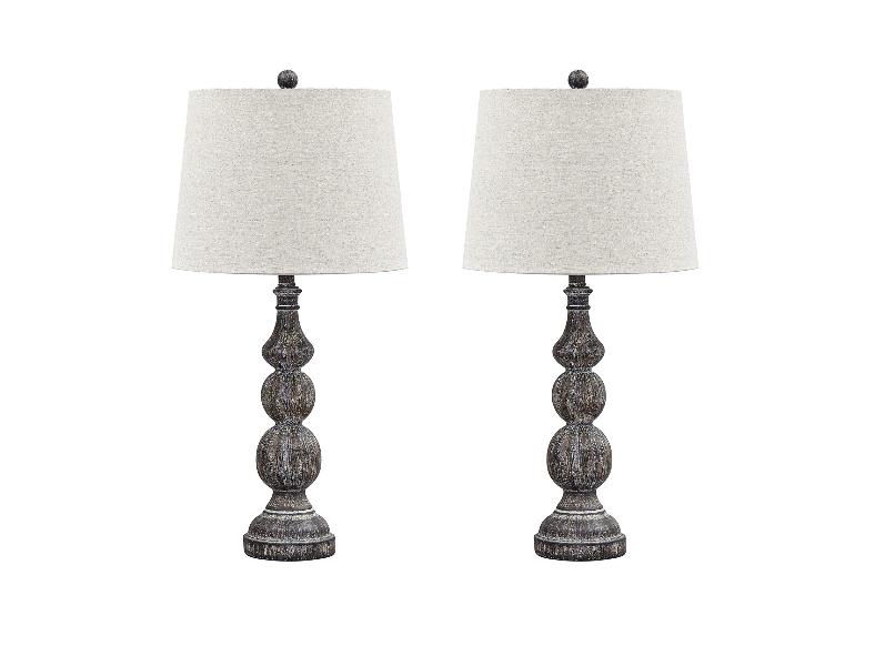 Ashley Furniture Signature Design - Mair Poly Table Lamps - Set of 2 - Timeworn Finish - Antique Black