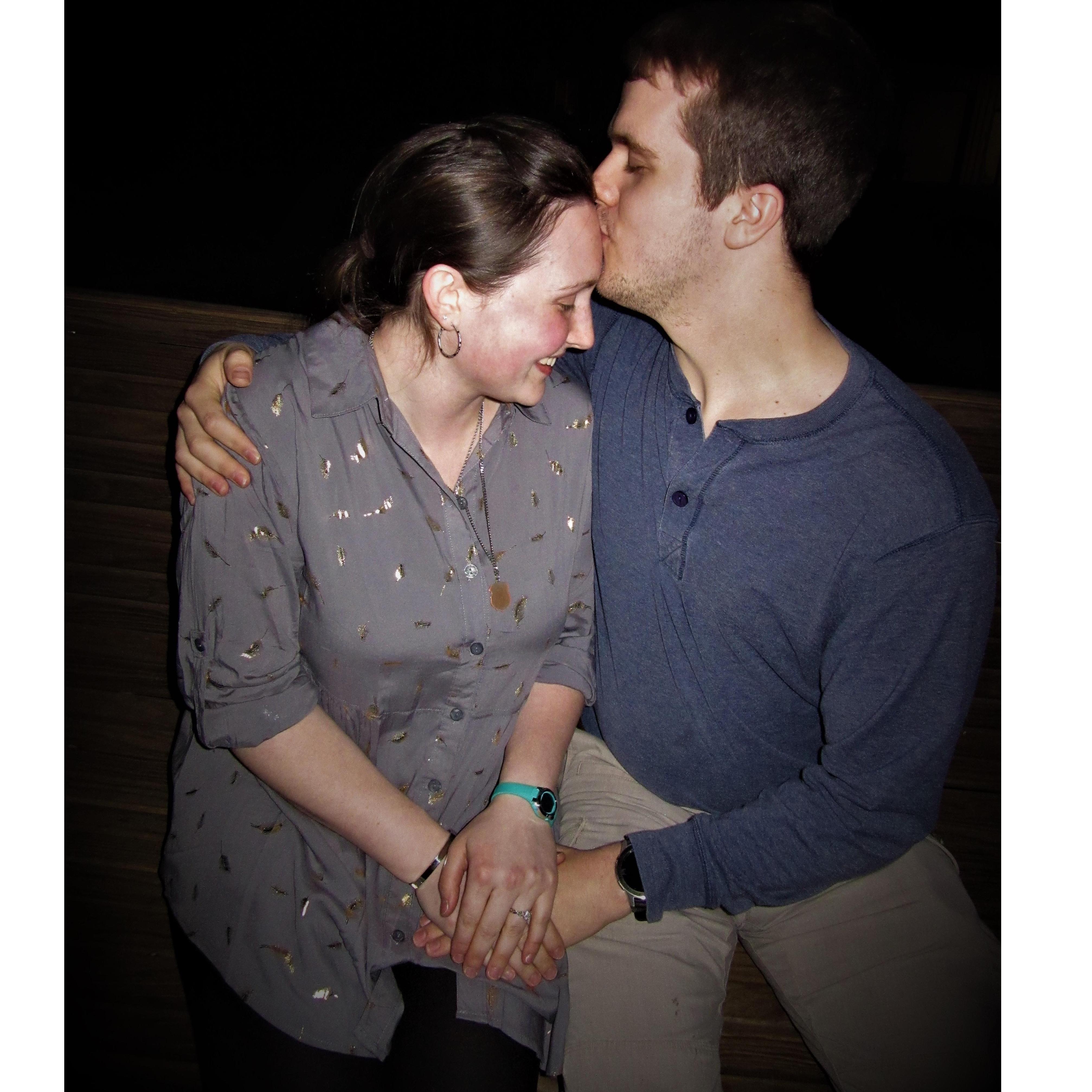 Our first celebration of getting engaged taken by Jareds grandmother.