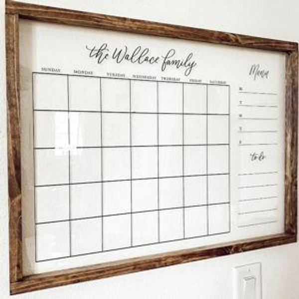 Personalized* Framed Acrylic Wall Calendar, Personalized Calendar Large Calendar Dry Erase Monthly Calendar 2026 Calendar Calendar for Wall