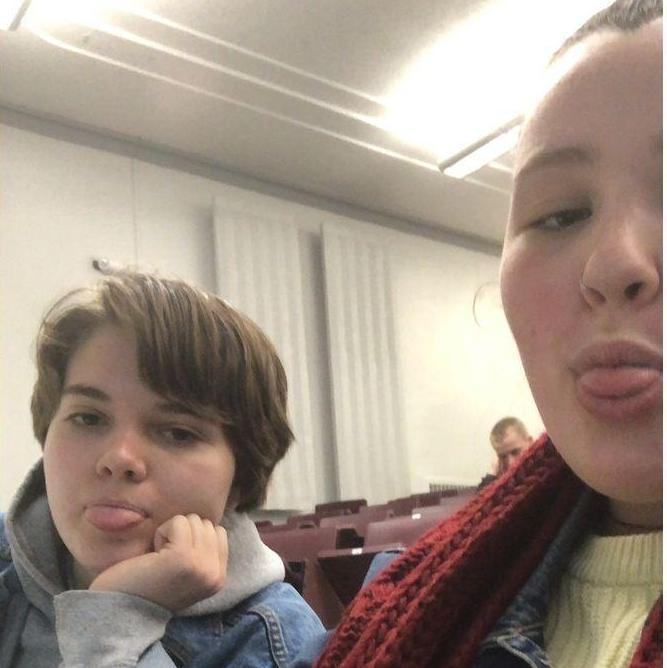 taken just before our college chemistry lecture (the class we first met in!), 2018