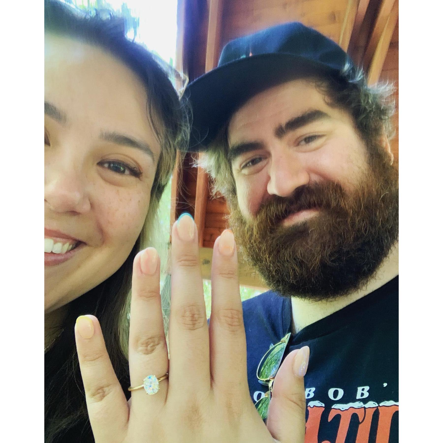 We didn't have a photographer for when we got engaged, so we just took a selfie.