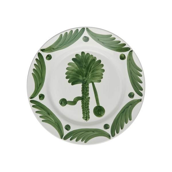 Green Palm Tree Ceramic Large Plate