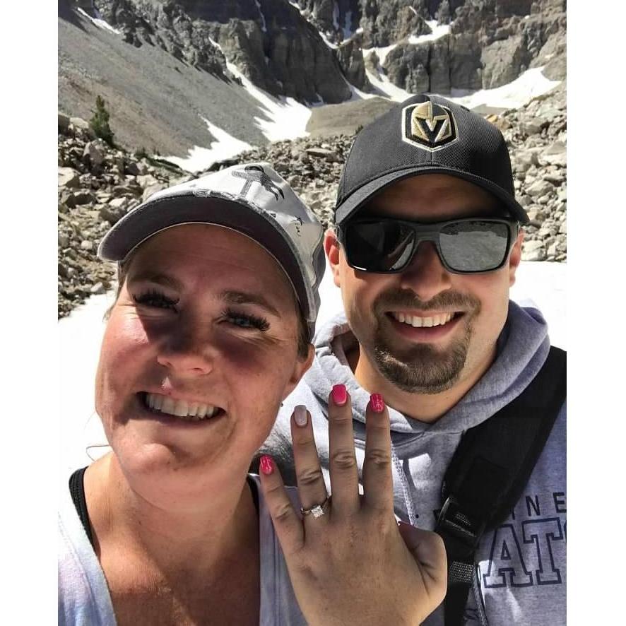 The day he asked and I said YES!!! Mt. Wheeler August 2019