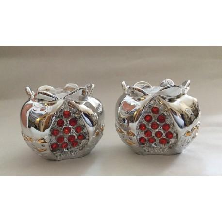 Beautiful silver plated Candlesticks - Pomegranate design