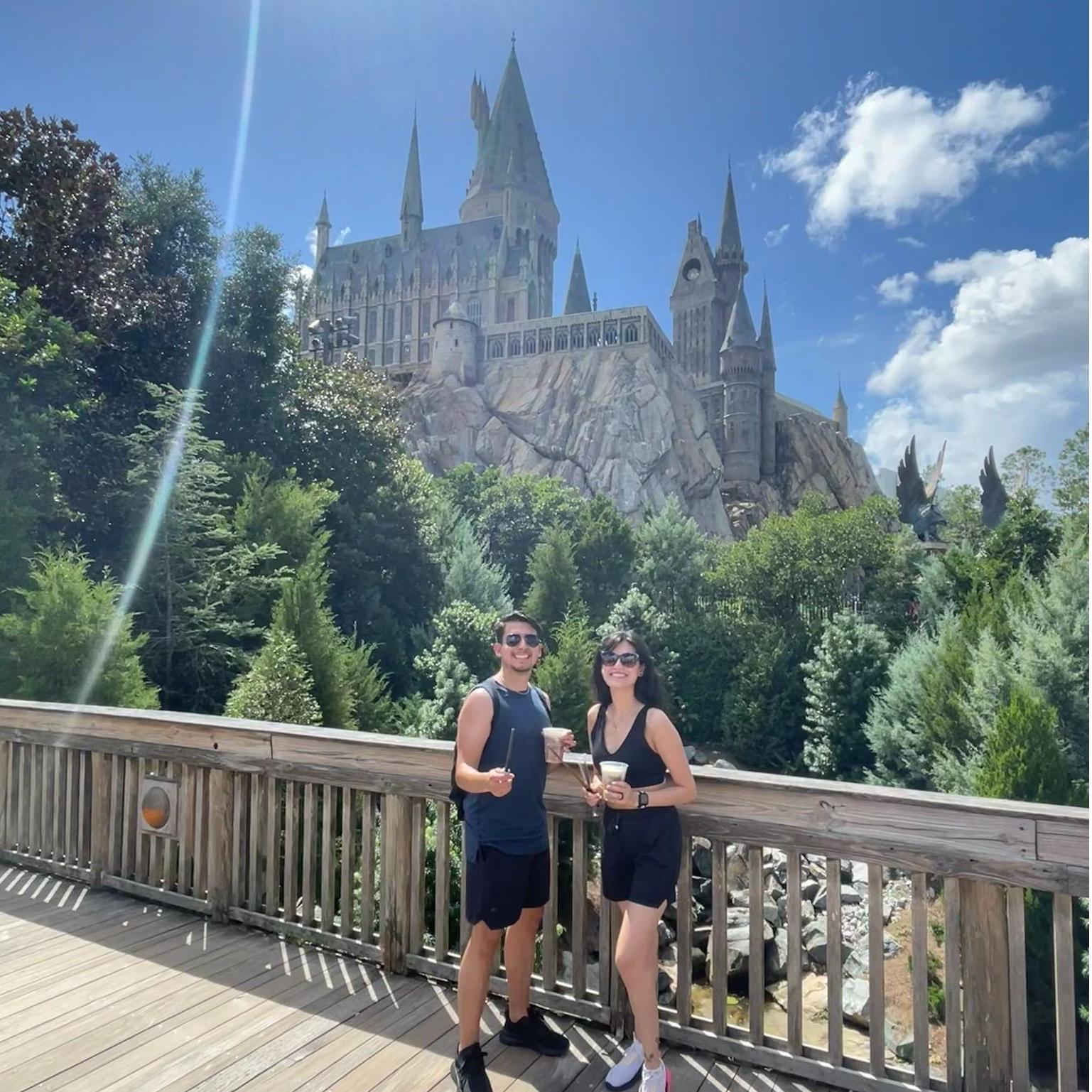 Outside Hogwarts at Universal Studios