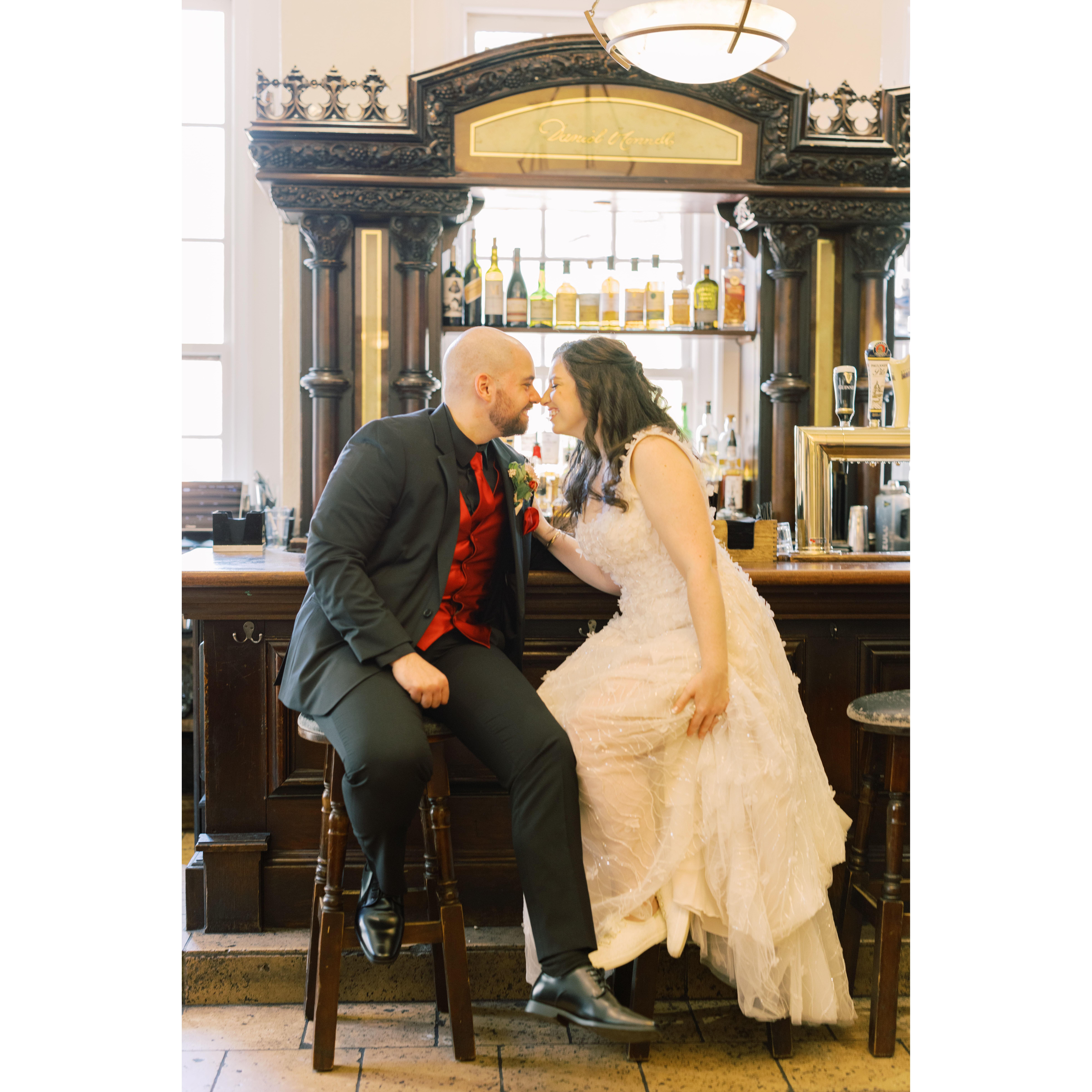 Kate and Blake signed their marriage license in one of their favorite pubs in Old Town Alexandria, O'Connell's Irish Pub