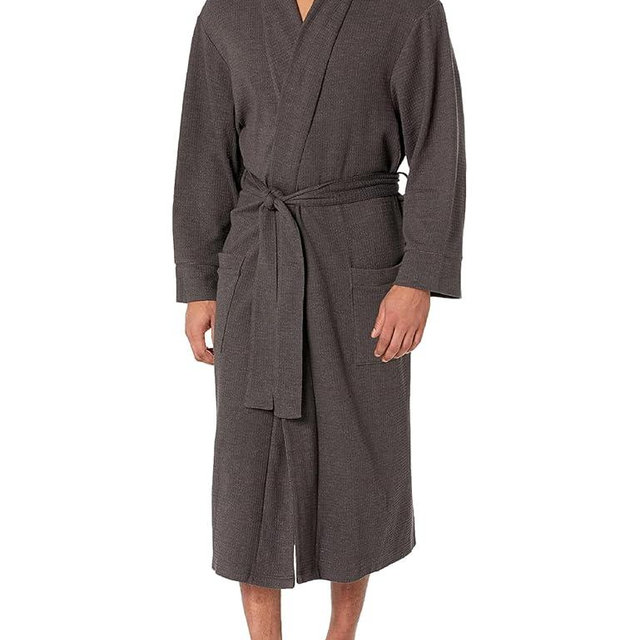Amazon Essentials Men's Lightweight Waffle Robe (Available in Big & Tall)