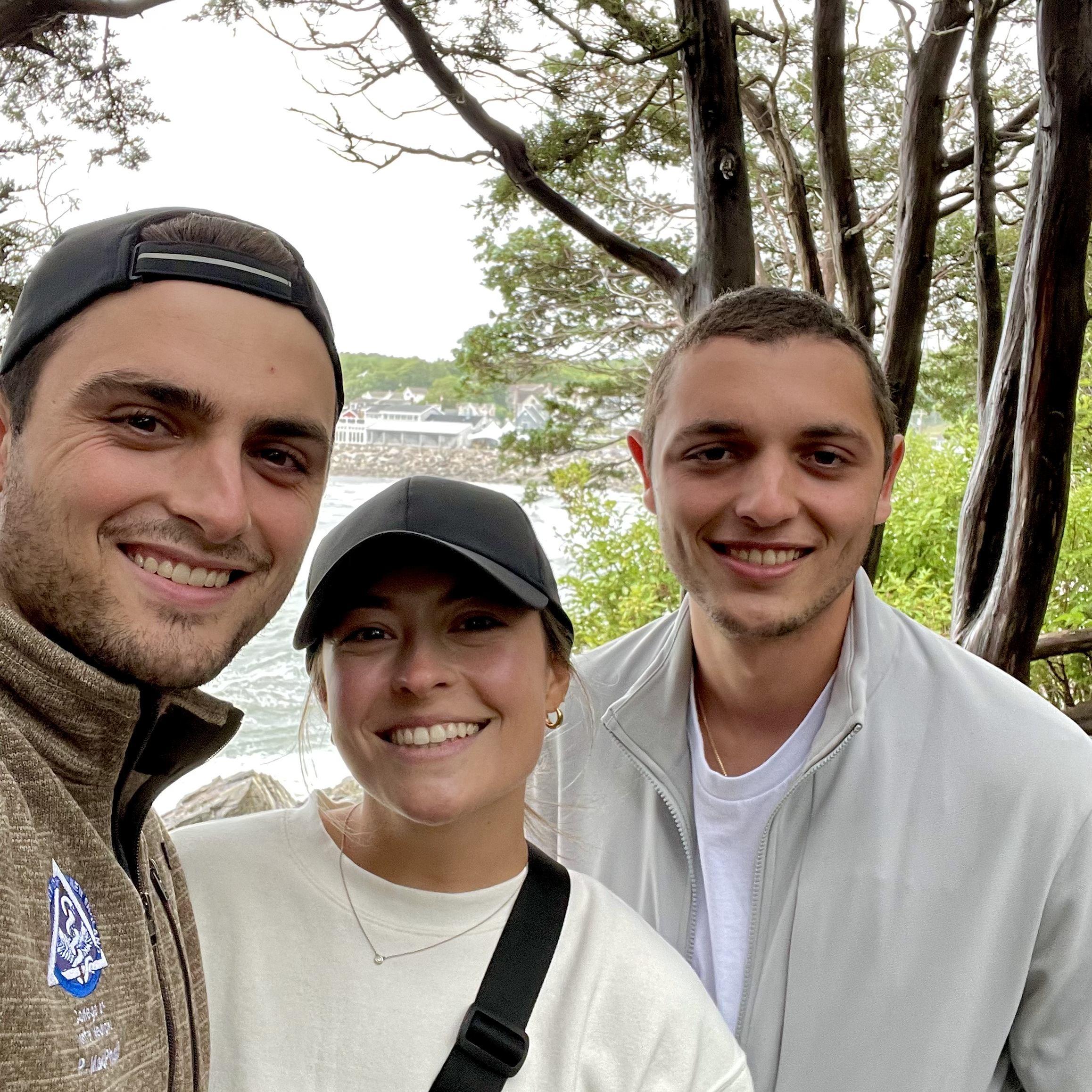 Peyton came to visit us in Maine, this is us on the Marginal Way in Perkins Cove