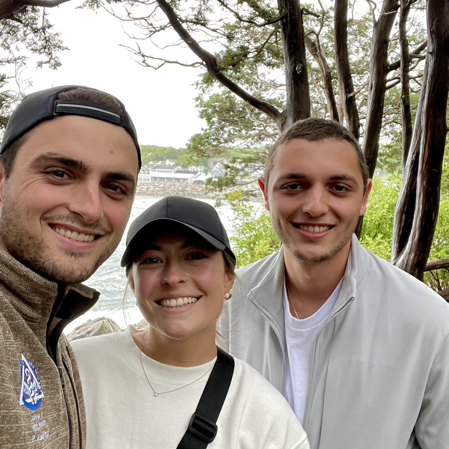 Peyton came to visit us in Maine, this is us on the Marginal Way in Perkins Cove