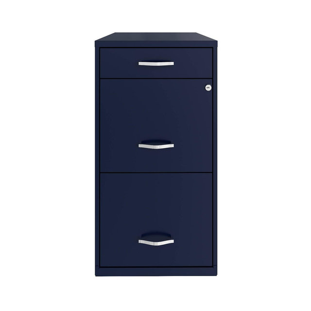 Metal Organizer File Cabinet with Pencil Drawer Navy - Space Solutions
