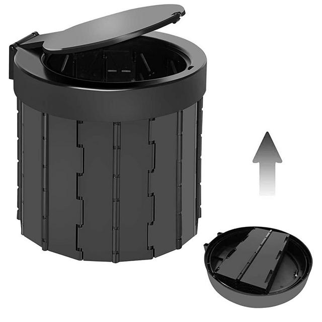 Portable Folding Toilet Travel Toilet Camping Toilet Porta Potty Car Toilet Bucket Toilet Portable Toilet for Camping/Boat/Hiking/Long Trips/Beach(Black)