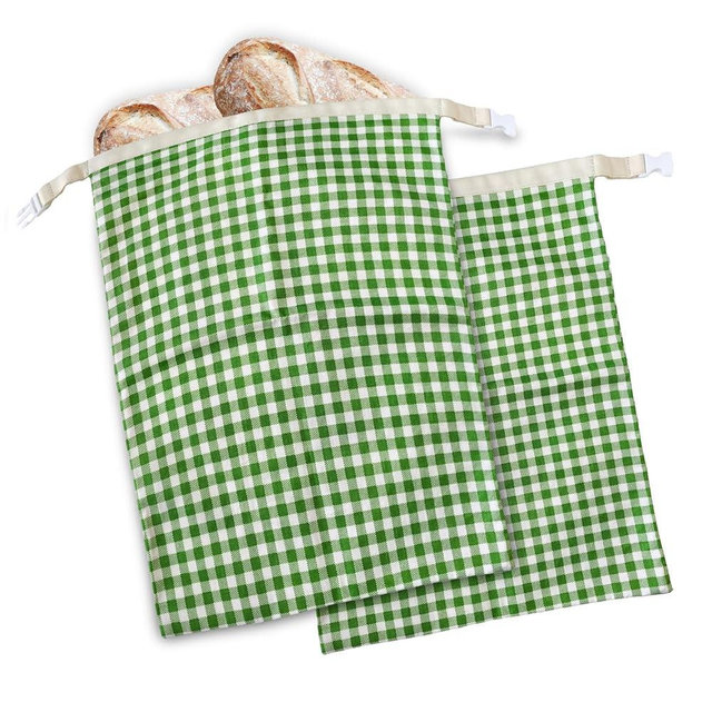 GCTGCT Large Beeswax Bread Bags for Sourdough, 2 Packs Reusable Cotton Material, Ideal for Sourdough Bread Storage to Keep Fresh Lock Moisture, 17 X 13 Inch Green and White Pattern