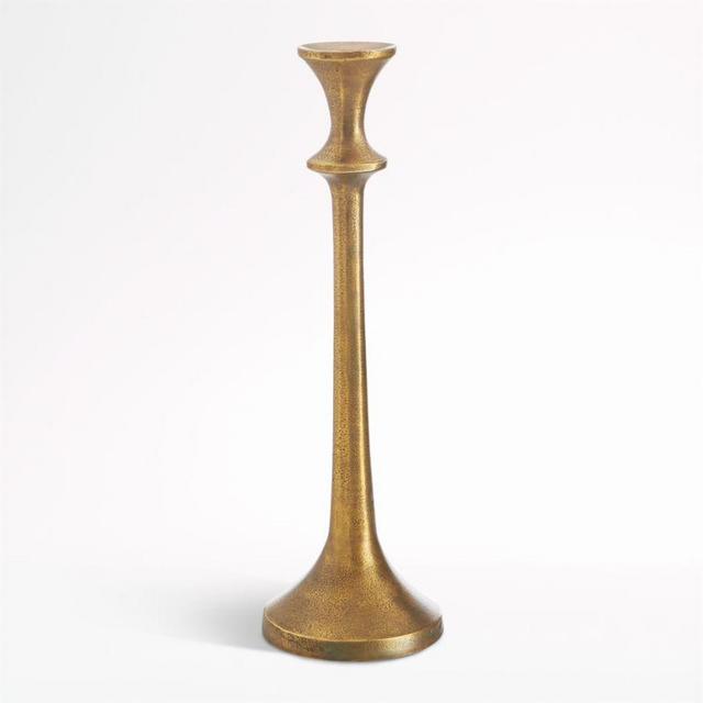Emmett Antique Brass Taper Candle Holder 11.75"