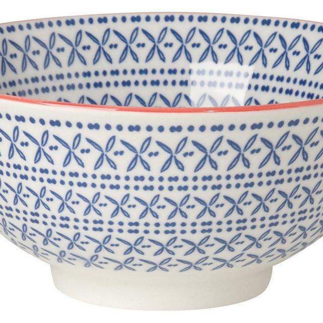 Now Designs Akita Stamped Bowl, Blue, Set of 6