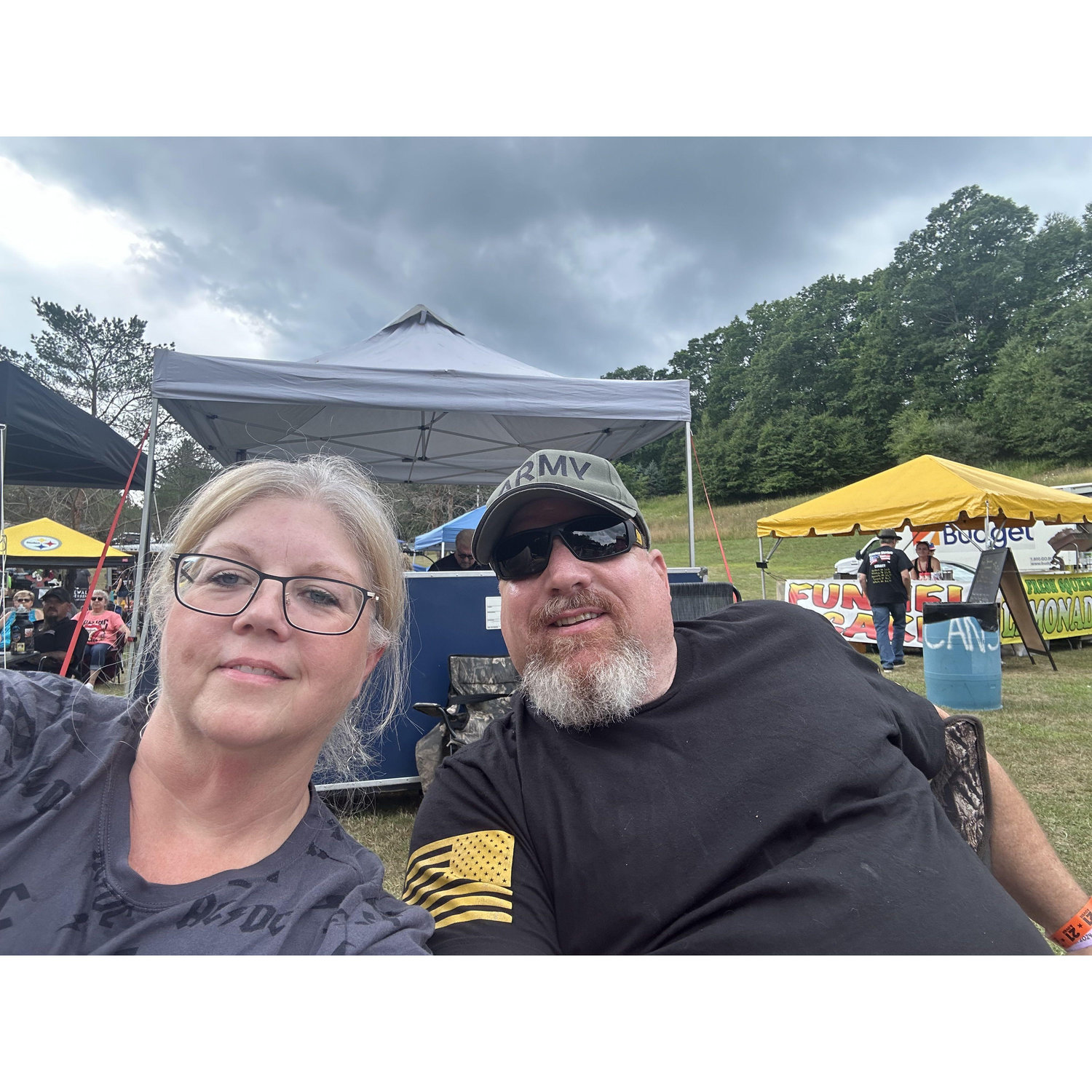 Enjoying a night out listening to a southern rock band.