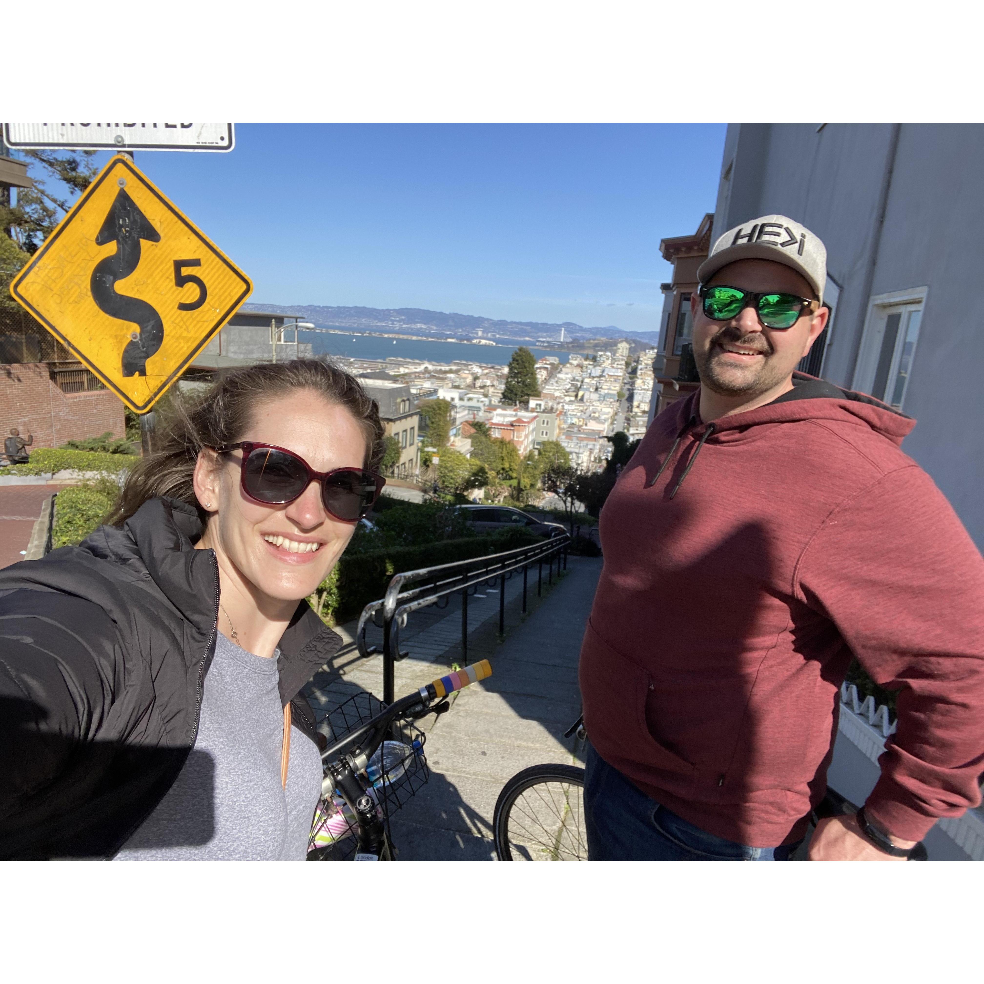 Birthday date in SF. She wanted to bike around for the day, and Ryan wished he had a bigger bike seat. Fun day!