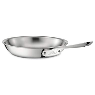 All-Clad 4108 Stainless Steel Tri-Ply Bonded Dishwasher Safe Fry Pan / Cookware, 8-Inch, Silver