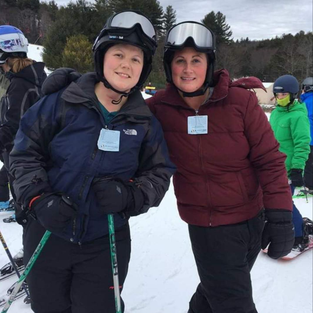 Tara & Sarah, MA, skiing and snowboarding. That was an adventure.