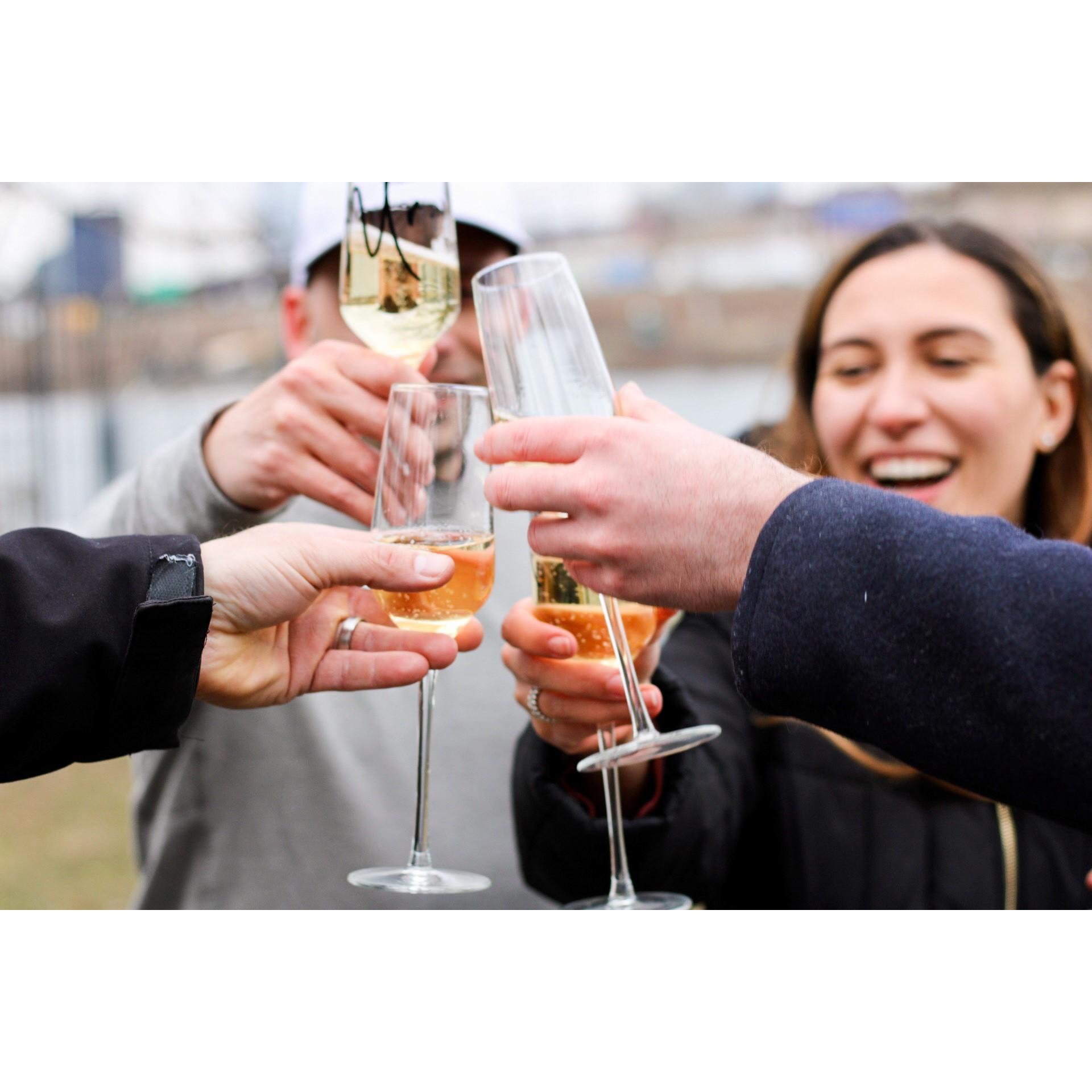 Celebrating with friends.