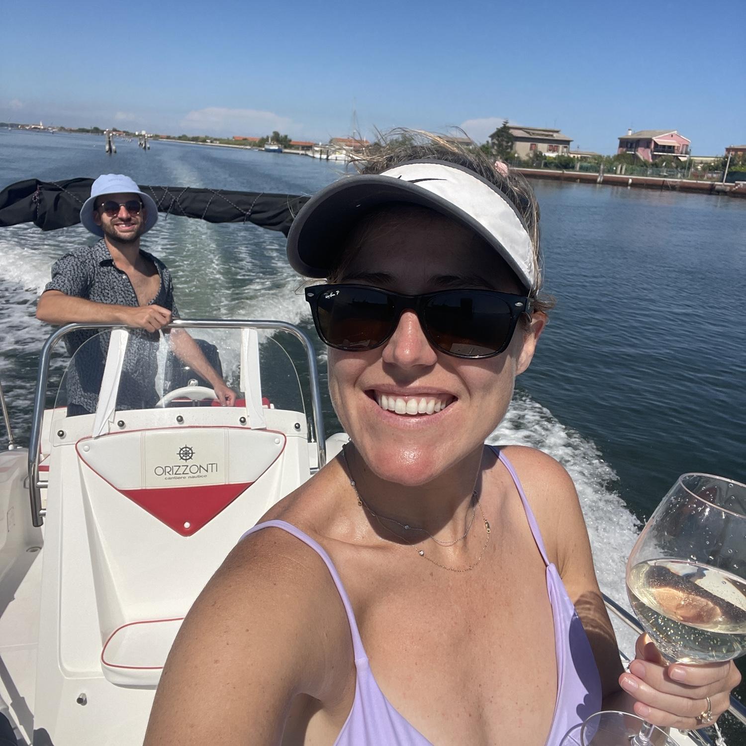 Boat trip along the Venetian Lagoon. Chioggia -- Venice, Italy August 2023