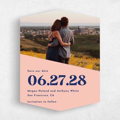 Orange Diamond Wedding Save the Date - Zesty Photo