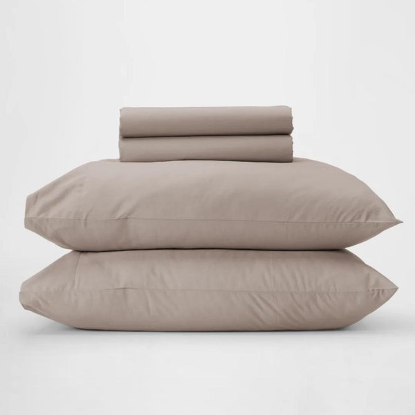 Percale Cotton Sheet Set - Queen- Color: Truffle